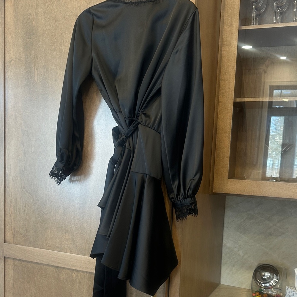 Lovers + Friends Black Satin Mini Dress - Picture 4 of 4